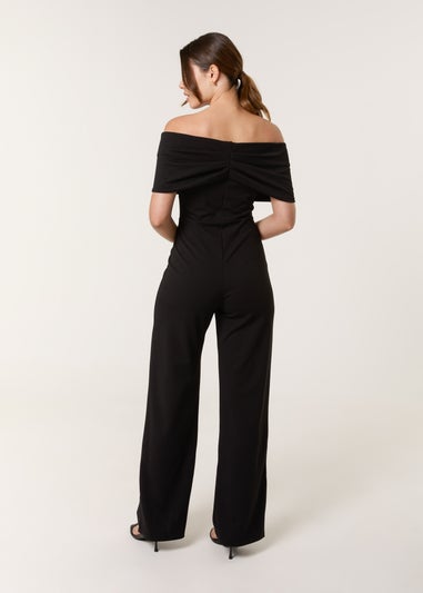 Blue Vanilla Black Bardot Wrap Jumpsuit
