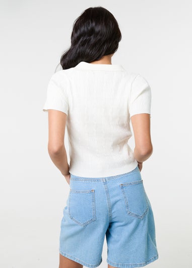 Pink Vanilla Ivory Cherub Cable Knit Top