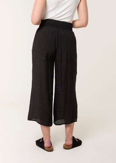 Blue Vanilla Black Shirred Culottes