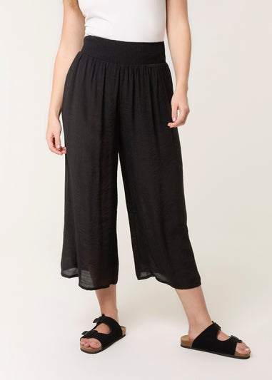 Blue Vanilla Black Shirred Culottes