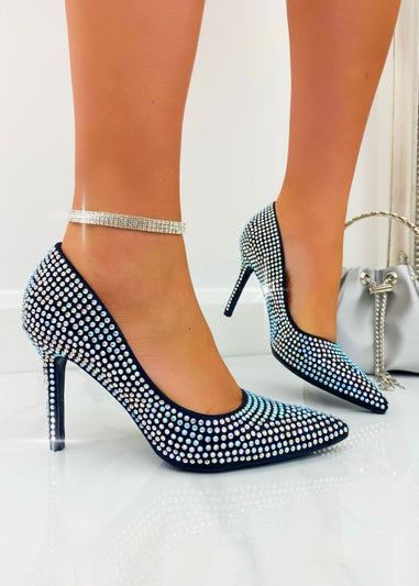 Love Lemonade Black Crystal Glam Heels