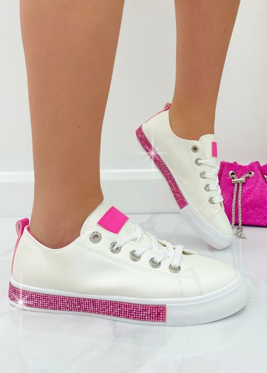 Love Lemonade Hot Pink Crystal Deluxe Trim Trainers