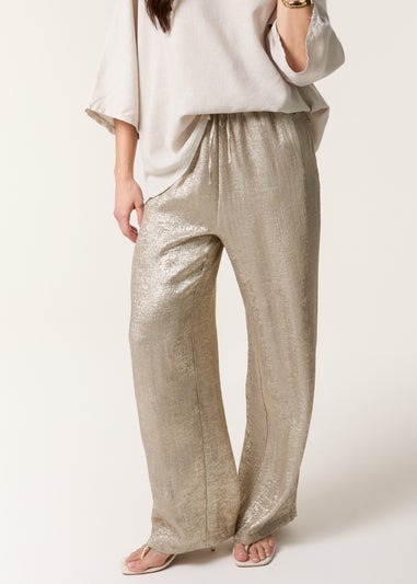 Blue Vanilla Champagne Shimmer Wide Leg Trouser