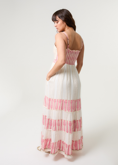 Crochet Lurex Tiered Dress