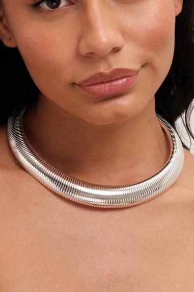 Jon Richard Silver Plated Statement Omega Necklace