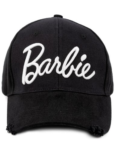 Barbie Black Logo Adjustable Curved Peak Baseball Cap