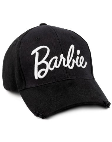 Barbie Black Logo Adjustable Curved Peak Baseball Cap