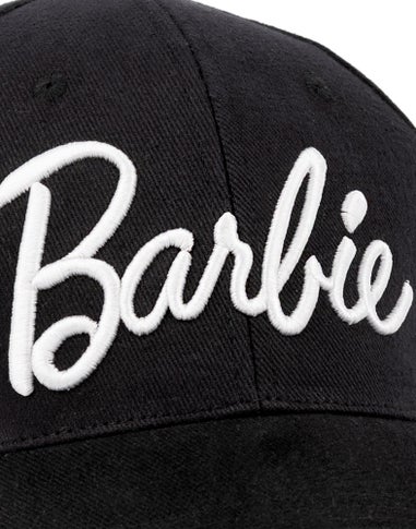 Barbie Black Logo Adjustable Curved Peak Baseball Cap