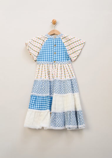 Miss Blue Printed Patch Work Summer Dress (5-7yrs)