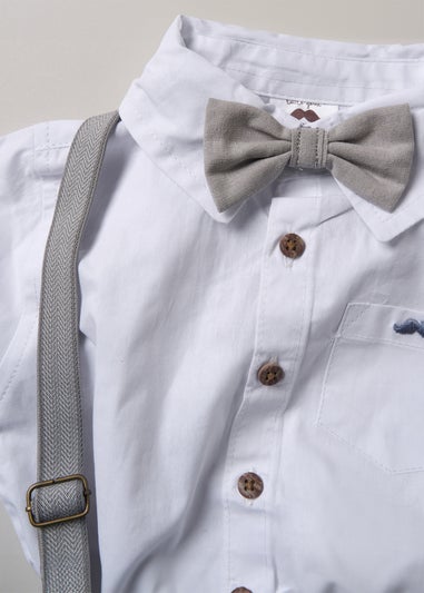 Little Gent Light Blue Shirt Shorts & Braces Outfit Set (2-7yrs)