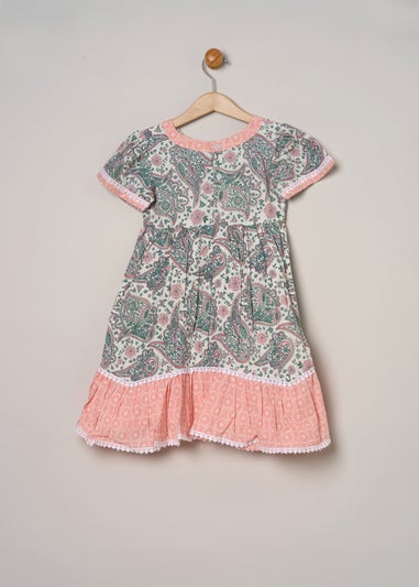 Miss Soft Pink Printed Boho Summer Dress (2-7yrs)