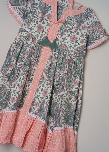 Miss Soft Pink Printed Boho Summer Dress (2-7yrs)