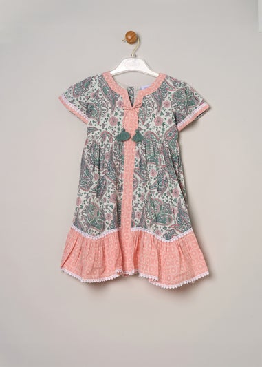 Miss Soft Pink Printed Boho Summer Dress (2-7yrs)