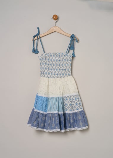 Miss Blue Printed Patch Work Summer Dress (2-7yrs)