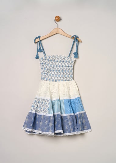 Miss Blue Printed Patch Work Summer Dress (2-7yrs)
