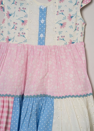 Miss Lilac Printed Patch Work Summer Dress (2-4yrs)