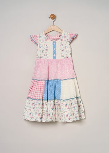 Miss Lilac Printed Patch Work Summer Dress (2-4yrs)