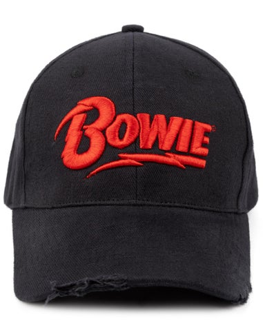 David Bowie Black Logo Adjustable Curved Peak Baseball Cap