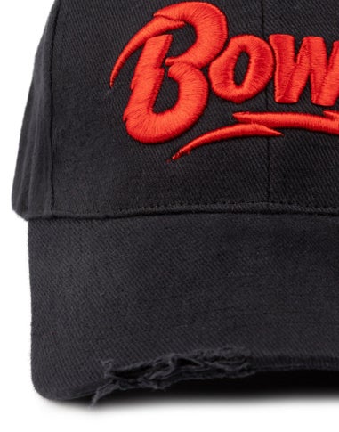 David Bowie Black Logo Adjustable Curved Peak Baseball Cap