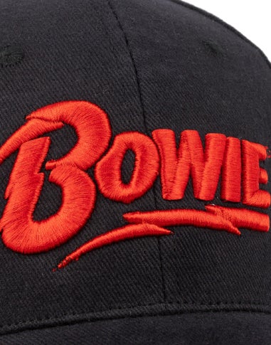 David Bowie Black Logo Adjustable Curved Peak Baseball Cap
