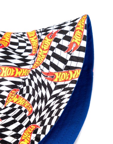 Hot Wheels Blue Logo & Checkerboard Reversible Bucket Hat