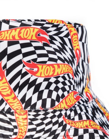 Hot Wheels Blue Logo & Checkerboard Reversible Bucket Hat