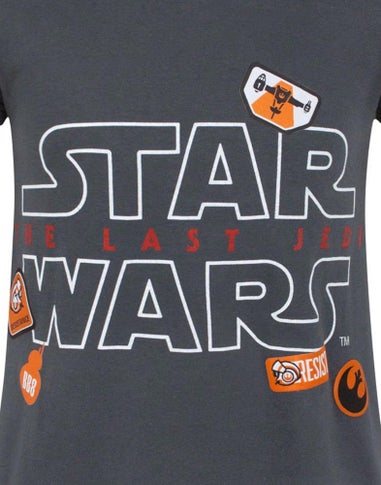 Star Wars Kids Grey Badges T Shirt (5-14 Years)