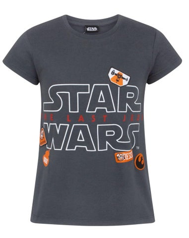 Star Wars Kids Grey Badges T Shirt (5-14 Years)