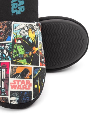 Star Wars Black Comic Book Mule Slippers