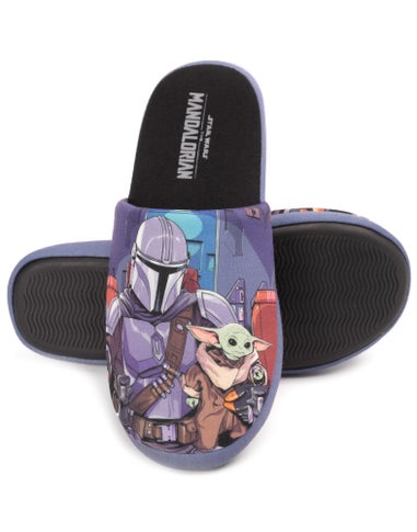 Star Wars Black Mandalorian Baby Yoda Mule Slippers