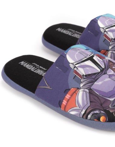 Star Wars Black Mandalorian Baby Yoda Mule Slippers