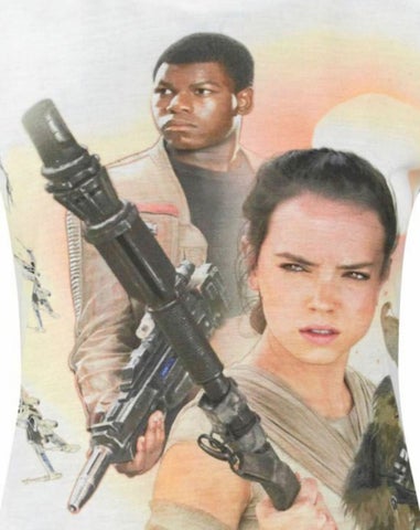 Star Wars White Rey Finn BB 8 Force Awakens T Shirt