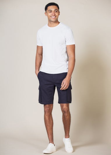 French Connection Navy Cotton Cargo Shorts