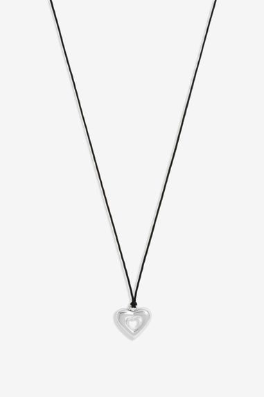 Simply Silver Sterling Silver 925 Cord Heart Pendant