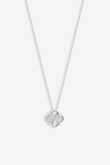 Simply Silver Sterling Silver 925 Cubic Zirconia Diamond Cut Clover Pendant