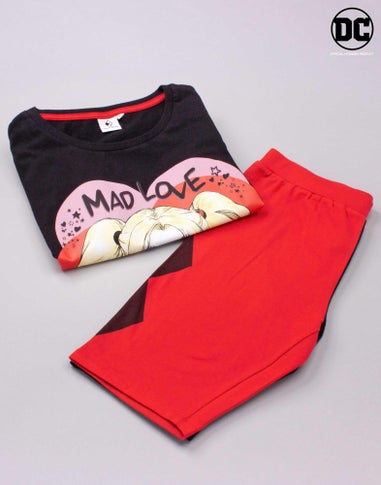 DC Comics Red Harley Quinn Mad Love Shortie Pyjamas