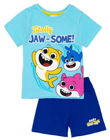 Baby Shark Kids Blue Shortie Pyjamas (12 Months-5 Years)