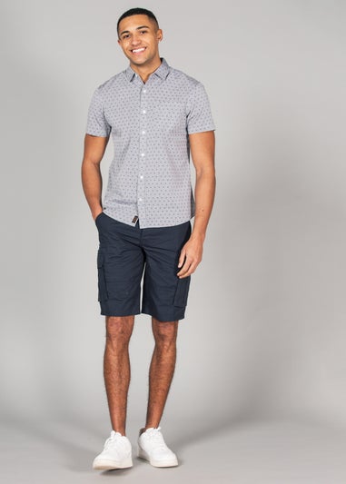 Tokyo Laundry Navy Cotton Ripstop Cargo Shorts