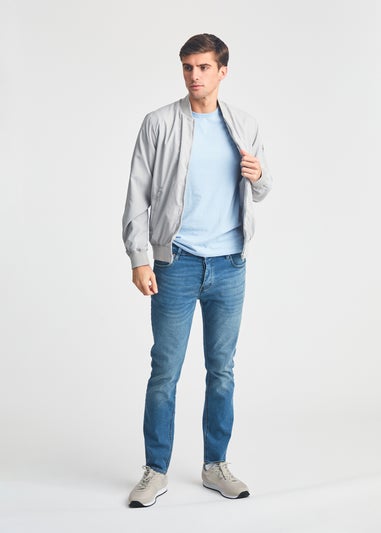 French Connection Light Grey MA1 Technical Bomber Jacket