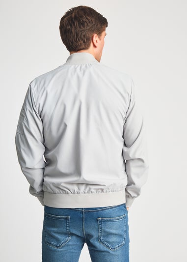 French Connection Light Grey MA1 Technical Bomber Jacket