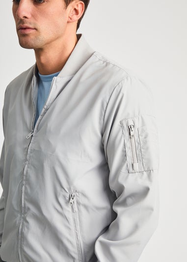French Connection Light Grey MA1 Technical Bomber Jacket