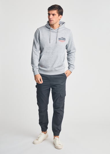 Tokyo Laundry Grey Printed Hoody With Drawcord