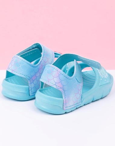 Disney Ariel Kids Green Sandals (Younger 6-12 Older)