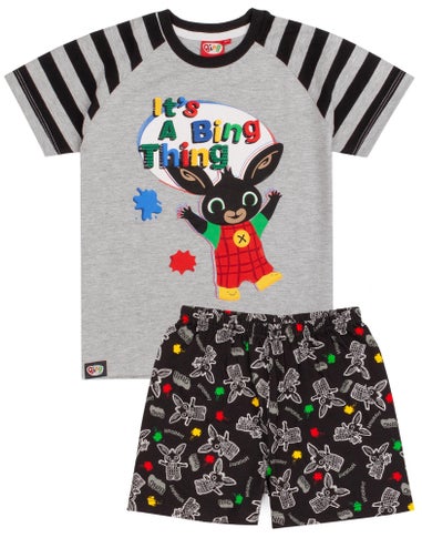 Biny Bunny Grey Kids Shortie Pyjamas (18 Months-5 Years)