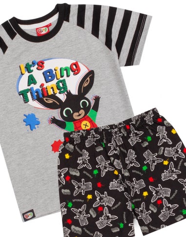 Biny Bunny Grey Kids Shortie Pyjamas (18 Months-5 Years)