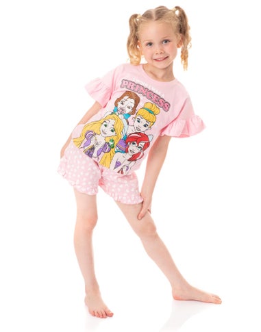 Disney Princesses Kids Pink Shortie Pyjamas (2-8 Years)