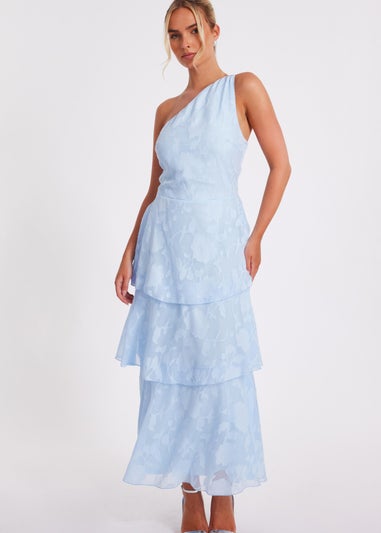 Quiz Blue Jacquard Maxi Dress
