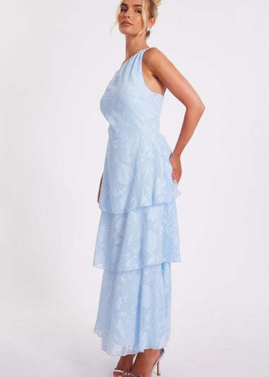 Quiz Blue Jacquard Maxi Dress