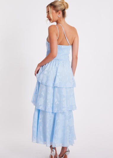 Quiz Blue Jacquard Maxi Dress