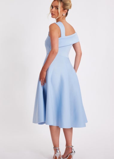 Quiz Blue Asymmetric Midi Dress